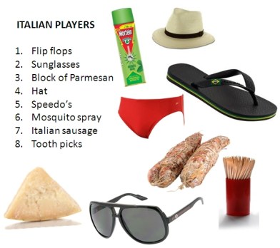Italian players bag