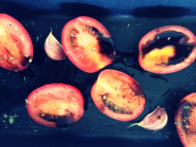 Oliveoil and balsamaic tomatoes