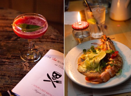 Strawberry Basil Grande & Prawn satay