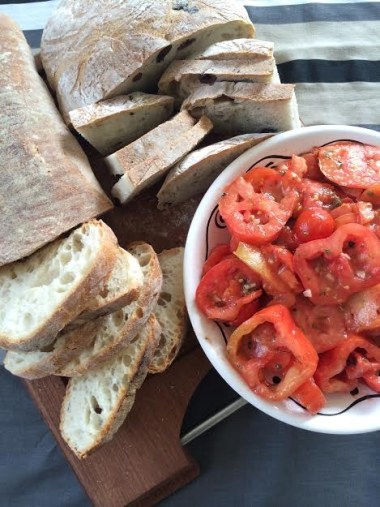 tomatoes and ciabatta