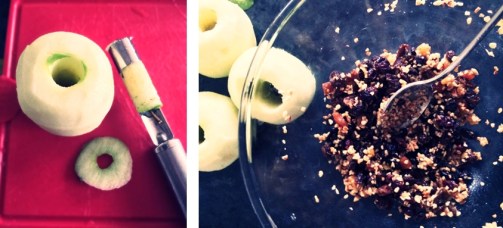 stuffing apples strip